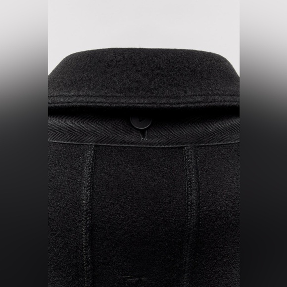 Zara HOODED WOOL CAPE. Black. One Size. New with Tags. - Picture 11 of 16